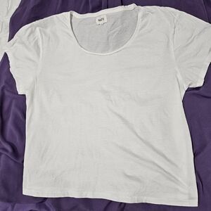 Mate Scoop Neck White Organic Cotton Tshirt